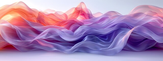 Obraz premium Ethereal Abstract Vision of Diaphanous Ribbons Drifting in a Dreamlike Arrangement