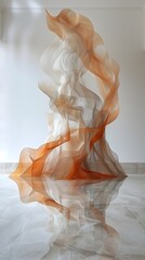 Fototapeta premium Minimalist Abstract of Delicate Sinuous Lines in Muted Earthy Hues on Clean Surface