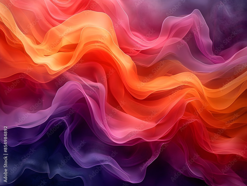 Poster mesmerizing dreamlike curved abstract flowing patterns and gradients in vibrant digital painting