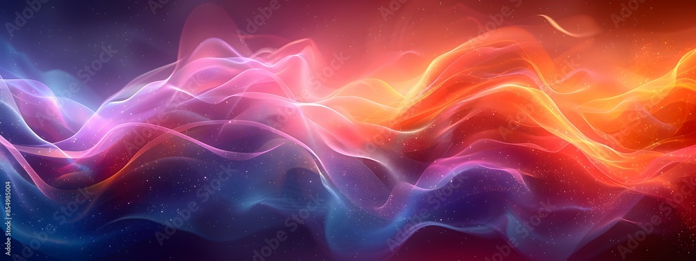 Poster vibrant fluid abstract curves flowing in dynamic digital art studio