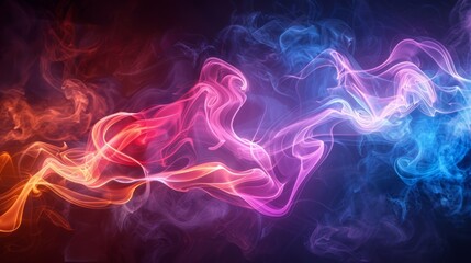 Obraz premium Abstract design with swirling neon smoke effects
