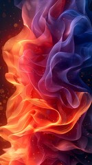 Obraz premium Captivating Digital Abstraction Curving Lines Kaleidoscopic Colors and Rhythmic Structures