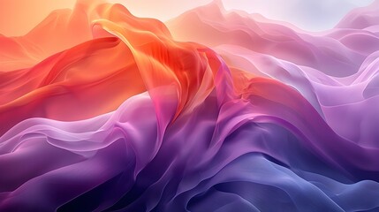 Fototapeta premium Flowing Abstract Chromatic Compositions with Lyrical Sculptural Forms in Digital Art