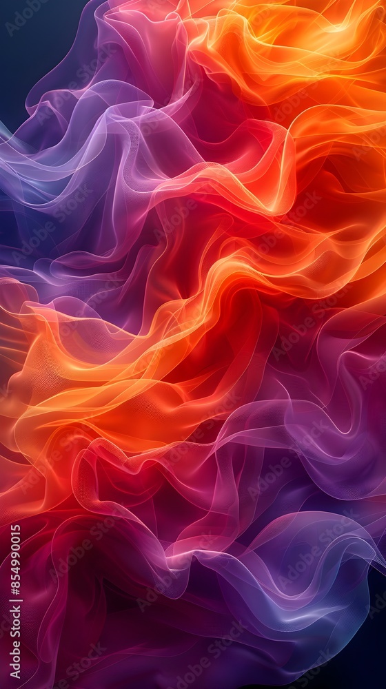 Aufkleber captivating abstract of flowing chromatic lines and sculptural forms