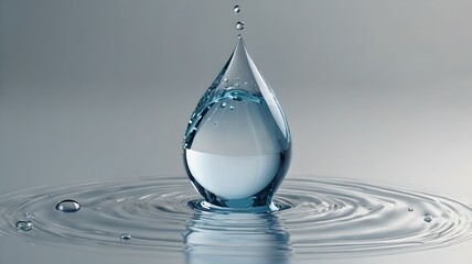An water drop wave isolated on transparent background.