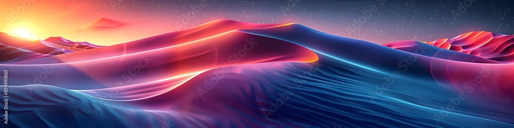 Poster captivating abstract digital art with curved lines chromatic arrangements and dreamlike compositions