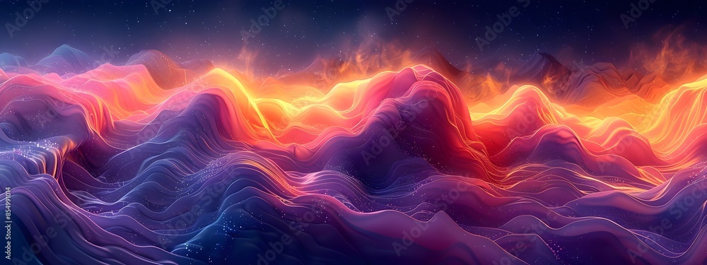 Fototapete mesmerizing curving abstract lines in vivid hues organic structures and crisp digital
