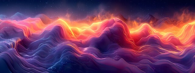 Fototapeta premium Mesmerizing Curving Abstract Lines in Vivid Hues Organic Structures and Crisp Digital