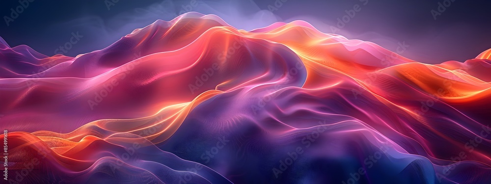 Poster captivating abstract flowing colorful lines dynamic gradients futuristic digital abstraction
