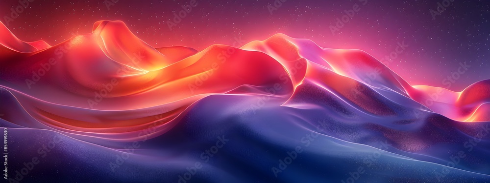Poster dynamic abstract flowing colorful wavy lines captivating digital surreal art render