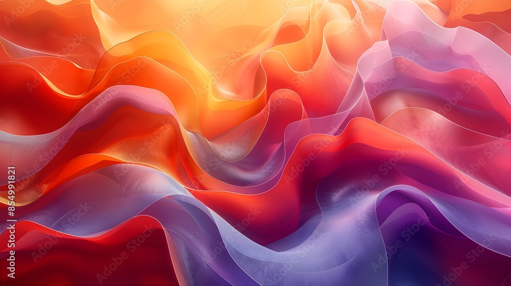 Poster mesmerizing curving abstract lines in vivid hues and organic structures digital