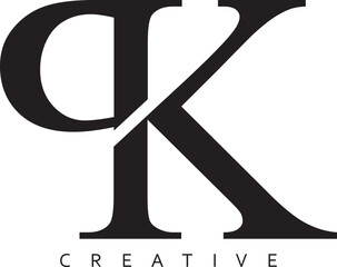 PK or KP letter modern logo design
