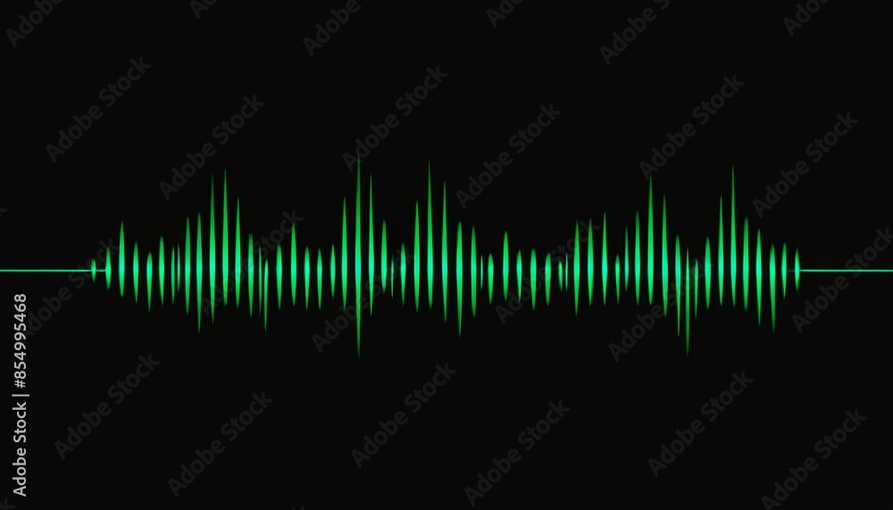 Poster vibrant neon audio spectrum in continuous line drawing style