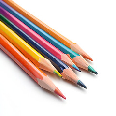 Colorful pencils for kids vibrant drawing art isolated on white background