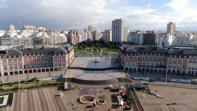 Video of the city of Mar del Plata in Buenos Aires Argentina. Aerial view of the city and beaches.