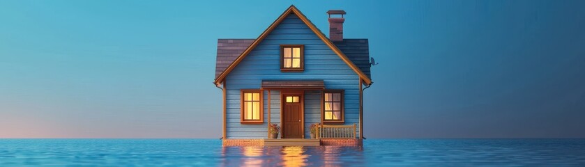 Naklejka premium Modern House, Simple House, House Construction.