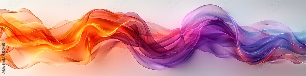 Aufkleber vibrant flowing abstract lines cascading across a pristine white canvas