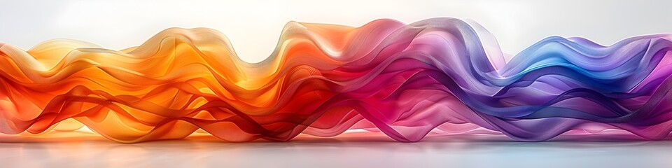 Fototapeta premium Vibrant Abstract Flow Cascading Hues in Harmonious Geometric Shapes