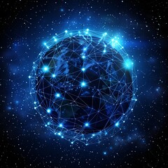 Obraz premium Global Digital Network Connectivity Over Earth