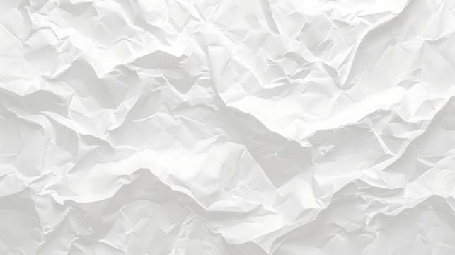 white crumpled paper on texture white and transparent background