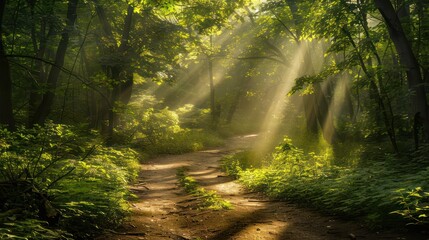 Naklejka premium Road in mountains at sunny day in summer. Dolomites, Italy. Beautiful roadway, green tress, high rocks, blue sky with clouds. Landscape with empty highway through the mountain pass in spring. Travel