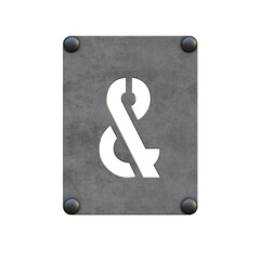 Metalic Sign 3D Alphabet PNG Letters