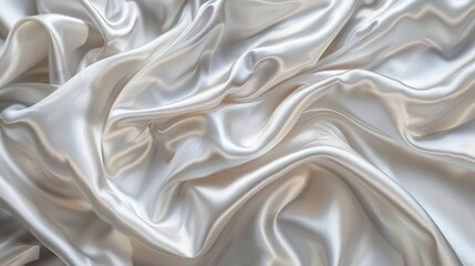 Fototapeta premium Create a lavish ambiance with this elegant white silver fabric, boasting a luxurious satin texture and a graceful natural blur, perfect for adding a touch of opulence to any project.