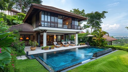 Fototapeta premium Traditional house with fresh view