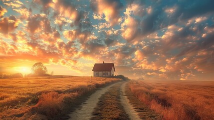 Fototapeta premium Traditional house with fresh view