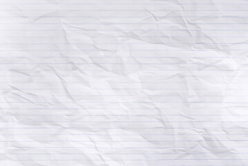 High Angle View of Blank Blue Lined Paper with Textured Wrinkled Background