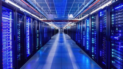 Server center inside, generative ai