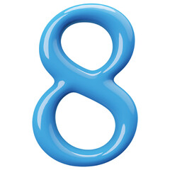 Blue 3D Number 8