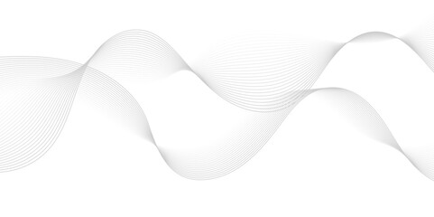Gray and white abstract background with flowing particles. Digital future technology concept. Abstract white paper wave background and abstract gradient and white wave curve lines.	