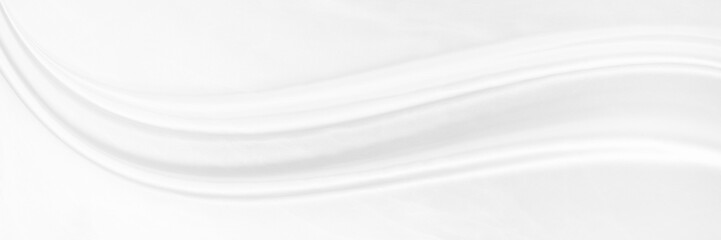 Obraz premium White gray satin texture that is white silver fabric silk panorama background with beautiful soft blur pattern natural.