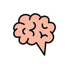 Vector Illustration of Human Brain simple color icon