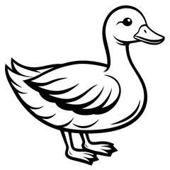 Cute Cartoon Duck silhouette art vector illustration design for kids.