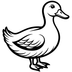 Cute Cartoon Duck silhouette art vector illustration design for kids.