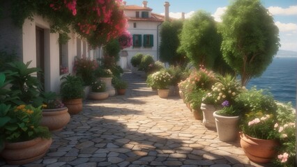 Fototapeta premium Heavenly terrace by the sea