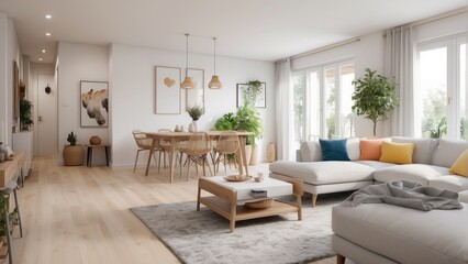 Cozy living room with a Scandinavian accent