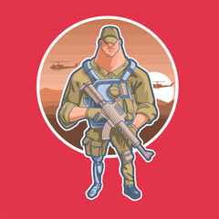 A soldier stands guard, a symbol of courage and strength.