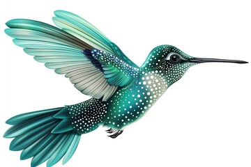 Obraz premium Detailed Close-Up of Hummingbird Isolated on White Background