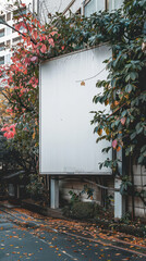 Nature Encased Urban Billboard An Artistic Fusion of Cityscape and Verdant Greenery