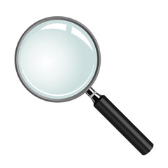 magnifying glass on white. (no transparency) vector magnifying glass for search, research, exploration, web, internet, infographics, presentation, review, inspect etc conceptual use.
