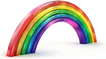 Fototapeta premium 3d Rainbow isolated on white background. Weather Phenomenon Concept. 3d illustration