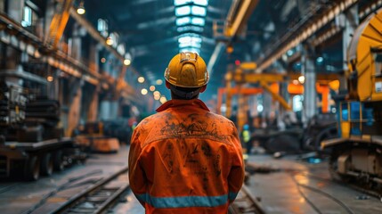 Photograph showcasing the inner workings of a heavy industry workshop featuring a vast array of large scale machinery equipment