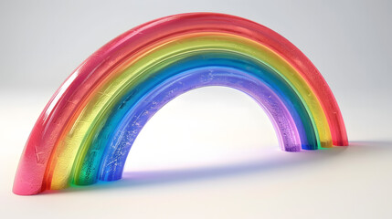 Fototapeta premium 3d Rainbow isolated on white background. Weather Phenomenon Concept. 3d illustration