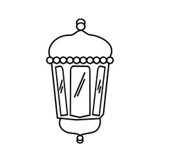 Islamic latern line illustration