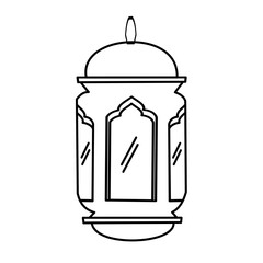 Islamic latern line illustration