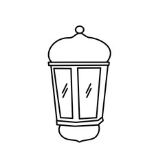 Islamic latern line illustration