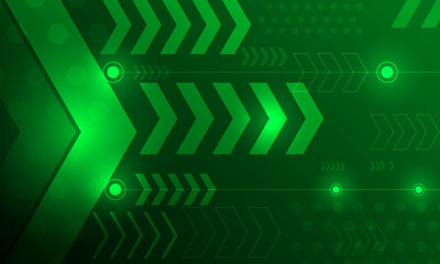 green arrow lines circuit hi tech technology abstract background